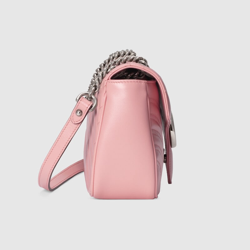 Gucci GG Marmont Small Matelasse Shoulder Bag 443497 Pastel pink